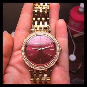 Michael Kors maroon faced watch